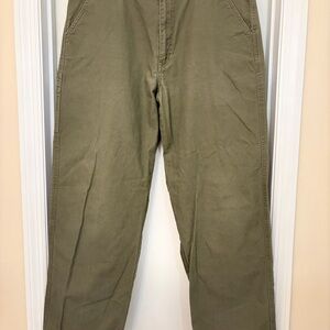 REI Pants Men's Size 34x32 Green Canvas Hiking Straight Leg
